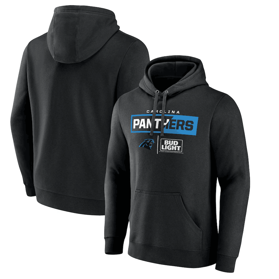 Men's Carolina Panthers Black x Bud Light Pullover Hoodie Men's Carolina Panthers Black x Bud Light Pullover Hoodie